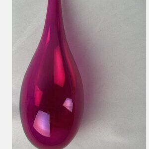 Marquis By Waterford Pink Glass Teardrop Christmas Ornament Clip On Butterfly